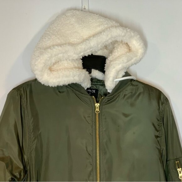 MXSOLD Hurley Babo Trim Bomber Jacket in Olive - Picture 5 of 15